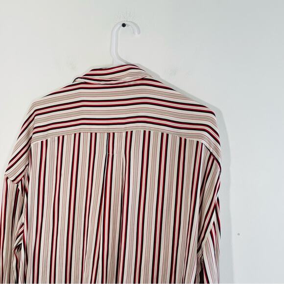 Free People Mad About You Satin Striped V Neck Button Down Shirt Medium - Picture 13 of 15